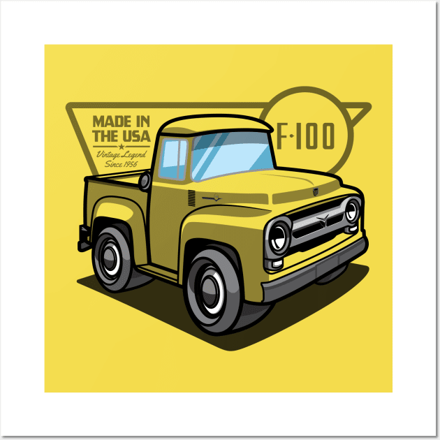 Goldenglow Yellow F100 - 1956 Wall Art by jepegdesign